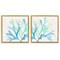 Stupell Industries Speckled Blue Green Coral 2 pc Framed Floater Canvas Wall Art Set Design by Patricia Pinto